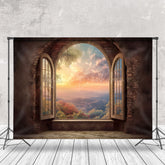 Lofaris Shabby Room Sunset Natural Window Scenery Backdrop